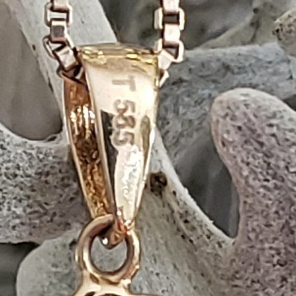 14K real yellow gold pendant - Picture 7 of 7